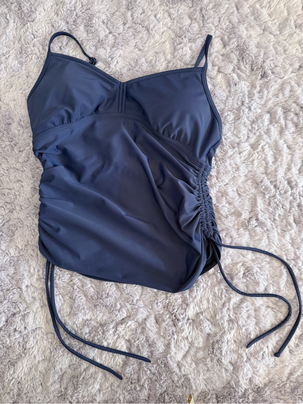 Prana | Navy Blue Ruched-side Tankini | M